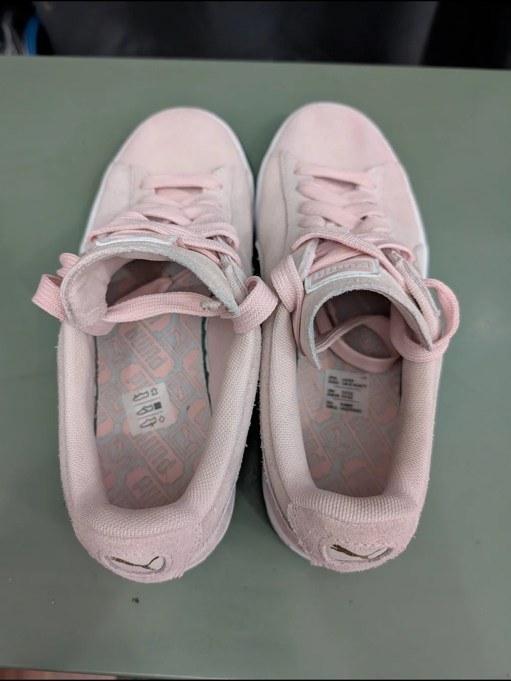 Puma Suede Women's Sneakers in Light Pink with Cream Accent SZ 8